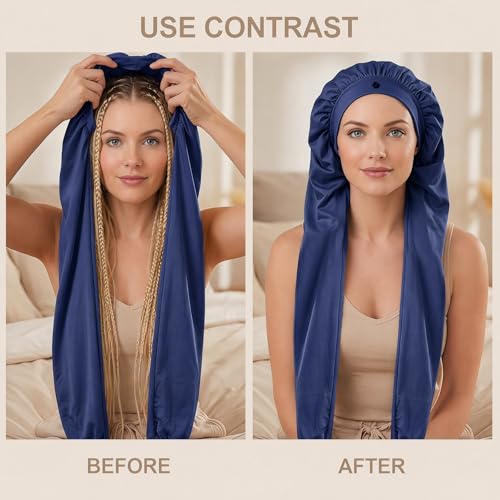 Samurai Hair Wrap for Braids, 2-Pack Sleep Bonnet