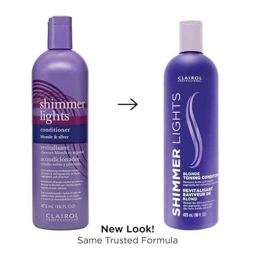 Clairol Professional Shimmer Lights Purple Conditioner | Neutralizes Brass & Yellow Tones | For Blonde, Silver, Gray & Highlighted Hair