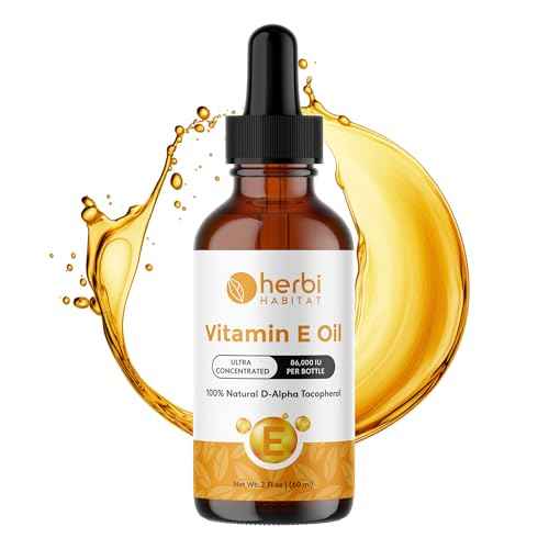 Vitamin E Oil 86,000 IU - Natural D-Alpha Tocopherol for Skin, Hair, Nails, Scars & Stretch Marks - Non-GMO & Vegan, 2 Fl oz