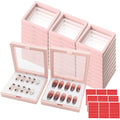 32 Pack Press On Nail Packaging Boxes - 3D Floating Storage and Display Box With 90pcs Double Sided Adhesive Tape for Nail Tech
