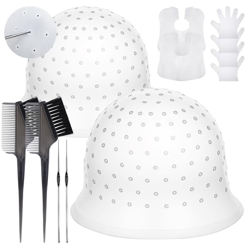 YOOVR Hair Highlighting Kit with Pre-Punched Silicone Caps & Metal Hooks