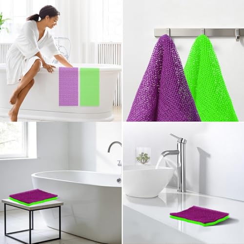 African Net Sponge 2-Pieces - Authentic Exfoliating Back Scrubber for Shower & Bath