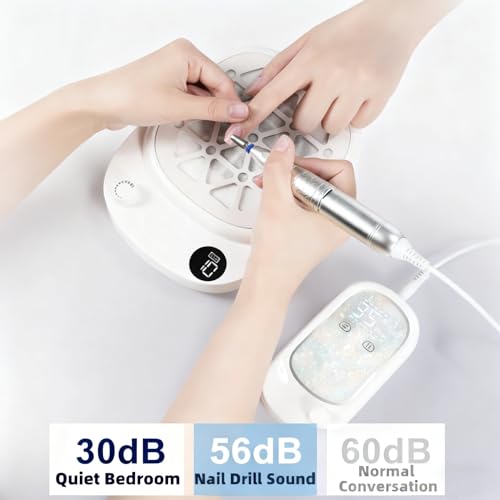 Kylara Nail Drill Professional Electric Nail File, 35000 RPM Quiet Cordless Nail Drill Machine for Acrylics & Gel with Long Battery,Low Noise & Vibration Efile for Nails for Manicure & Nail Art