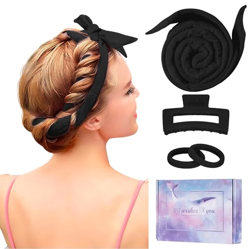 Heatless Hair Curler Headband - 60" Extra Long Soft Velvet Sleeping Curling Rod