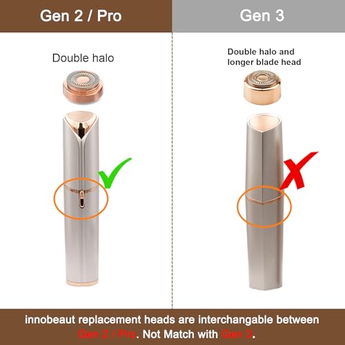 Facial Hair Remover Replacement Heads Gen 2 for Flawless Finishing Touch, Double Ring Blades Compatible with Flawless Generation 2 Devicce