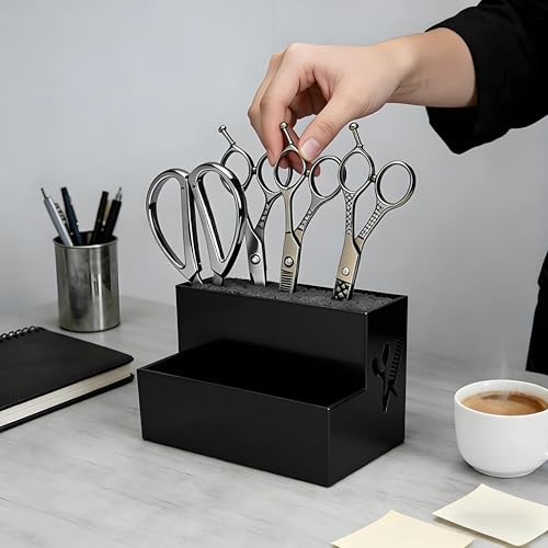 Salon Scissor Holder Rack - 12-Pair Barber Storage Organizer