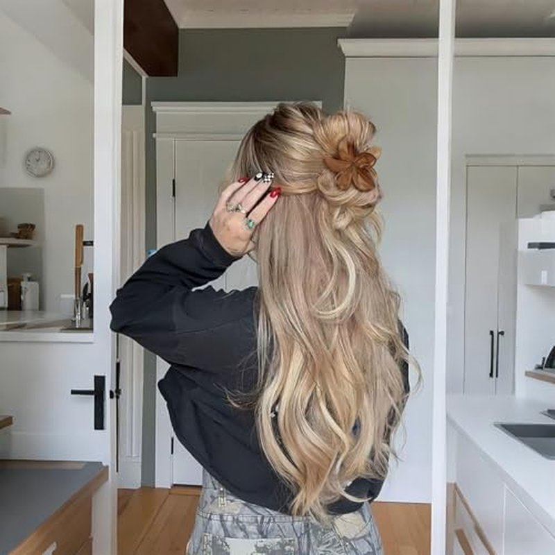 6 Flower Claw Hair Clips for Women - Strong Hold & Stylish