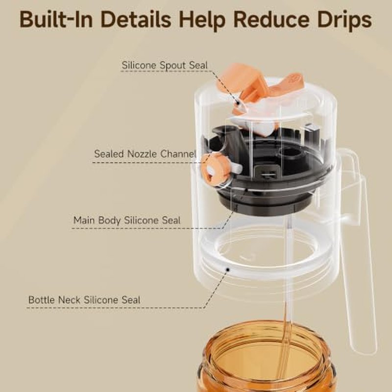 2-in-1 Oil Sprayer & Dispenser, 500ml Dark Glass Bottle