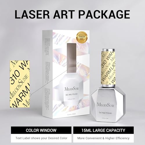 MelodySusie Creamy Yellow Thick Gel Nail Polish 0.5 fl oz - A--Creamy Yellow-310