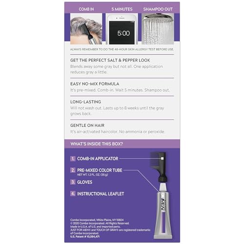 Just for Men Hair Color - Touch of Gray, Black-Gray. 3 Pack