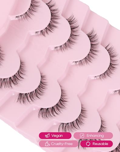 Jiocolor Cat Eye Wispy False Lashes - 7 Pairs Natural Look