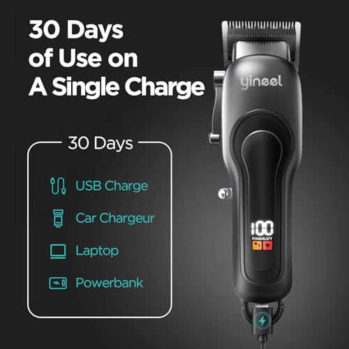 Yineel Cordless Hair Clippers for Men – Barber Kit