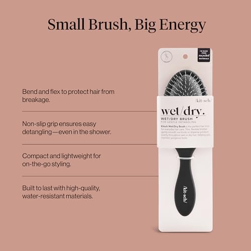 Kitsch Flexi Detangling Hair Brush for Wet & Dry Hair - Recycled Black