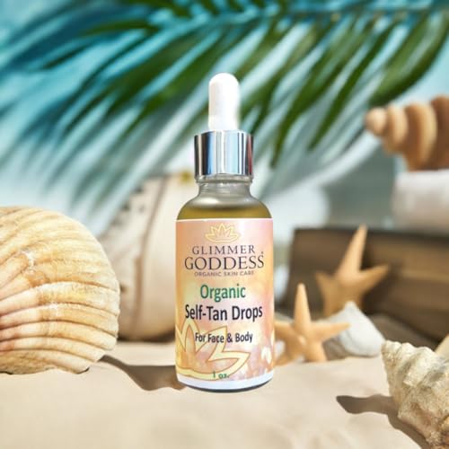 Glimmer Goddess Organic Self Tanning Drops for Face & Body 1 oz.