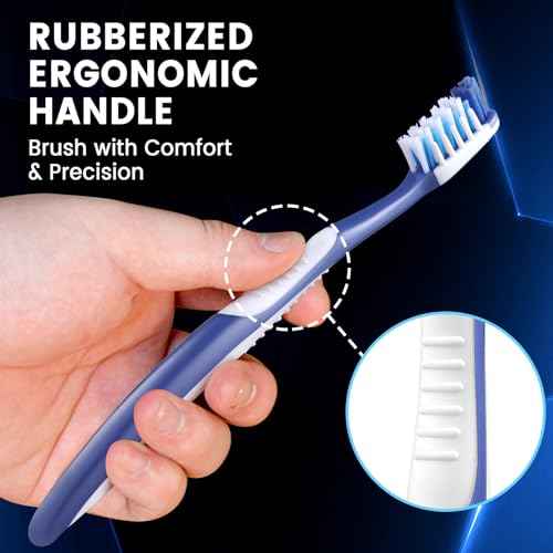 Soft Toothbrushes for Adults, Soft Rounded Bristles, Built in Gum Stimulators, 6 Count