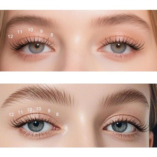 NINGLASH Natural Lash Clusters Wispy Eyelash Cluster 8-12mm Short Lash Clusters Natural Look C Curl Lash Extensions Clear Band 168pcs DIY Eyelash Extension