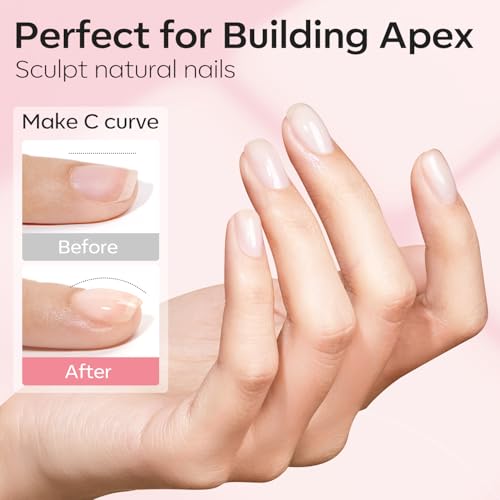 Modelones Base Coat Builder Nail Gel - 2 Pcs Clear & Rose Nude Pink B-Clear Rose-2