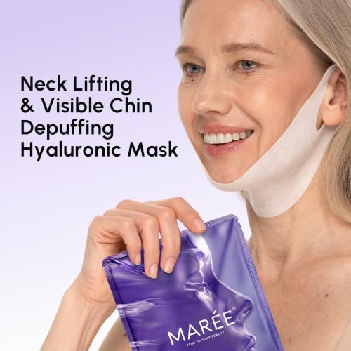 MAREE V Line Lifting Mask with Hyaluronic Acid, 5 Pack, Purple – Jawline & Neck Tightening