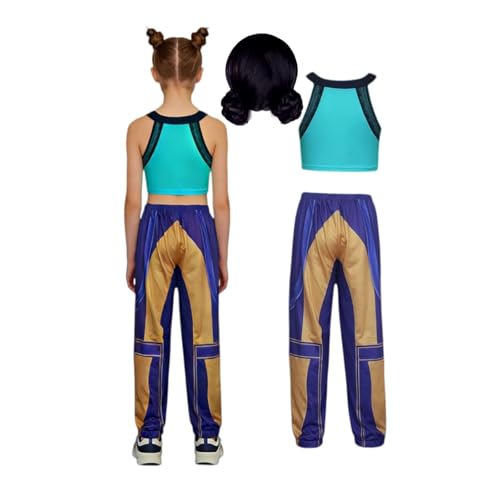 Children's Costume Outfit Set - Top, Pants, Wig & Accessories for Theme Parties