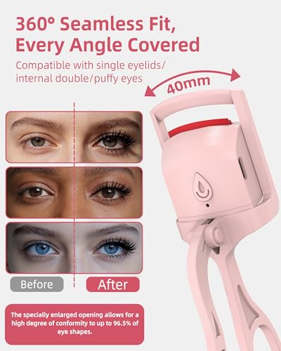Heated Eyelash Curler - 5s Fast Heat, 24H Curl, Type-C Charge