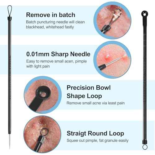 Blackhead Remover Tools Pimple Popper Tool Kit, Comedones Extractor Acne Removal Kit for Blemish, Black Head Remover for face Risk Free Treatment for Whitehead Popping