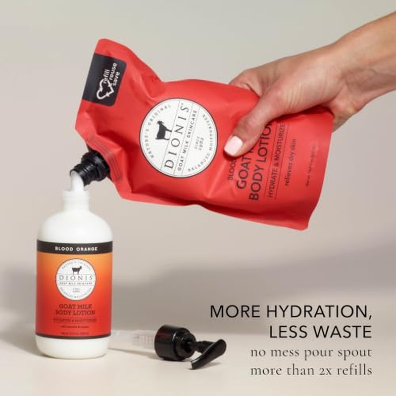 Dionis Goat Milk Lotion Refill - Blood Orange, 16.9 oz, Non-Greasy