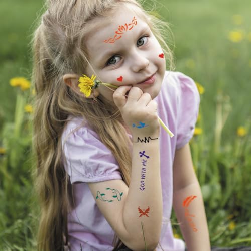 20 Sheet Glitter Tattoo Stencil Kit - Temporary Tattoo Templates