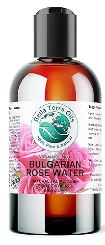 Bella Terra Oils - Organic Rose Water Mist 4 oz - Capture The Bulgarian Rose Essence, Perfect as a Gentle Rosewater Face Mist, Free from Synthetics