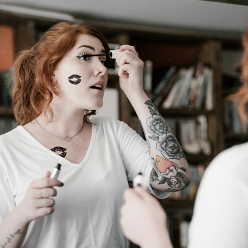 30 Pcs Kiss Lips Temporary Tattoos for Women Men, Red Black Lipstick Fake Tattoo Stickers, Valentine¡¯s Day Halloween Cosplay Party Supplies, Waterproof Long Lasting Body Art Stickers