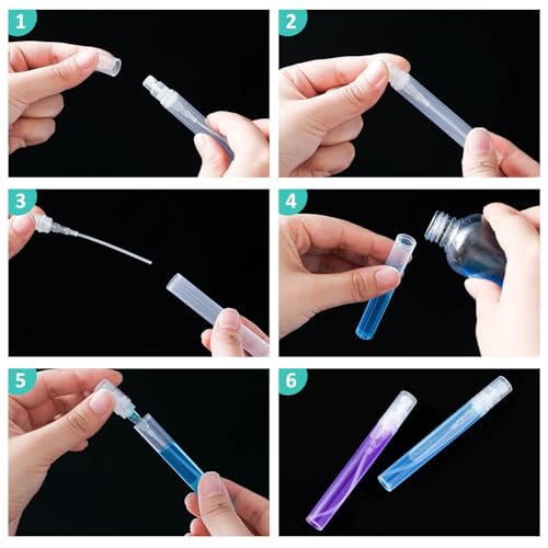 Zhehao 200 Pcs Mini Spray Bottles 5ml Clear Refillable Atomizers