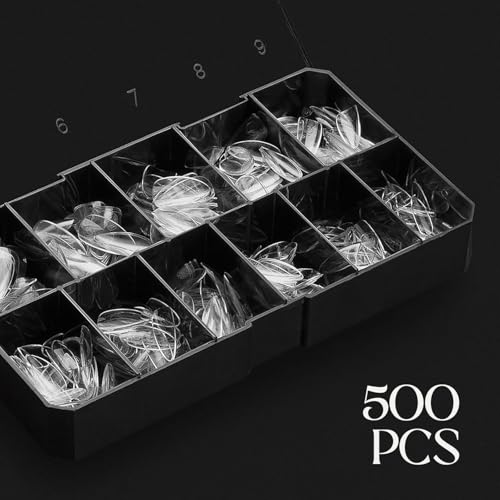 APRÉS Apres Gel-X Soft Nail Tips Box Natural Almond Short 500pcs, 11 Sizes