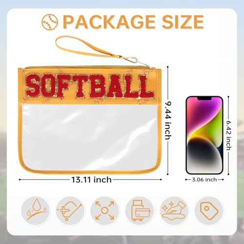 Baseball Gift Bags Baseballs Treat Bags Team Gifts Clear Chenille Letter Zipper Pouch Accessories Stuff Sport Portable