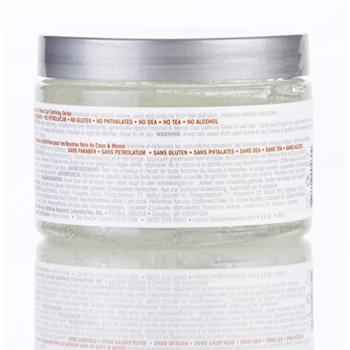 Design Essentials Natural Coconut & Monoi Curl Defining Gel?e with Sunflower Oil, Lightweight Frizz Control for Curly & Coily Hair, 12 oz