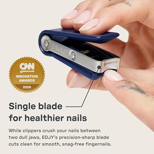 EDJY Precision Stainless Steel Fingernail Cutter - Ergonomic & Durable