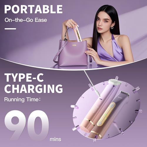 Bikini Trimmer for Women, Electric Razors with Dual Heads, Rechargeable Pubic Hair Trimmer with IPX7 Waterproof, Painless Pro Shaver for Underarm Leg Arm Body Face Private Area£¨RoyalRose£©