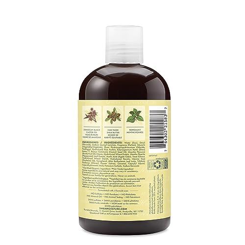 SheaMoisture Strengthen and Restore Shampoo 100% Pure Jamaican Black Castor Oil for Damaged Hair To Cleanse and Nourish Hair 13 oz