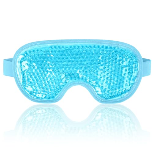 NEWGO Cooling Eye Mask for Puffy Eyes, Cold Eye Mask Eye Ice Pack for After Eyes Surgery, Tension Stress Relief, Itchy Eyes, Headaches, Dark Circles - Blue
