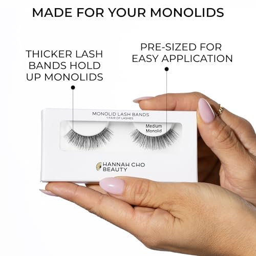 Real Hair False Lashes for Monolids - Medium, Natural