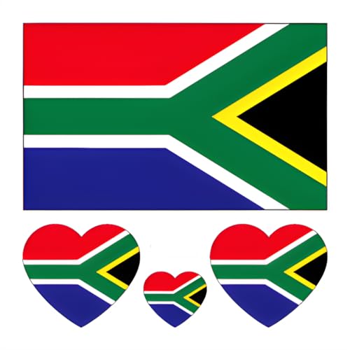 South African Flag Temporary Tattoos, 40 Pcs Waterproof