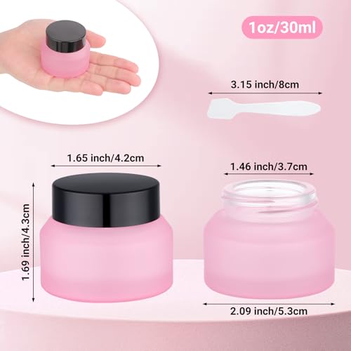 Segbeauty 1oz Frosted Glass Jar with Lid - Refillable Travel Containers (4pcs)