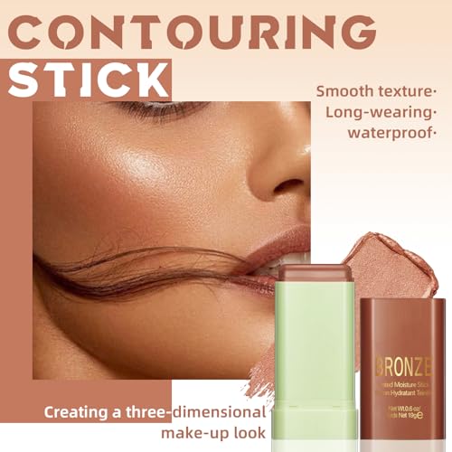 HOSAILY Cream Contour Stick with Brush – Blendable Highlighter