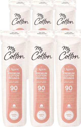 Cliganic Premium Cotton Rounds for Face - Hypoallergenic Makeup Pads (540 Count)