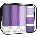 YIIMER Purple Travel Bottles Set 6pcs TSA Approved Silicone Toiletry Containers
