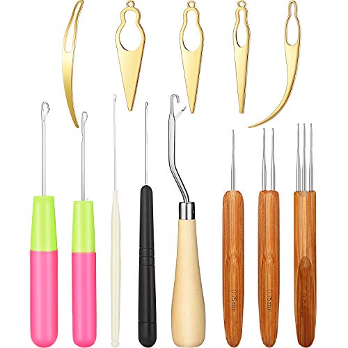 WILLBOND 13-Piece Dreadlocks Crochet Hook Tool Set for Hair Styling