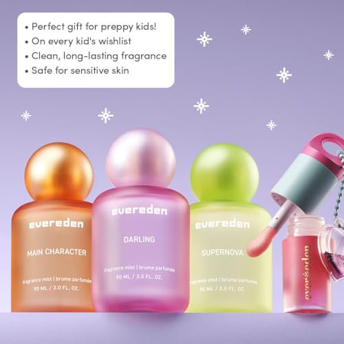 Evereden Kids Fragrance Gift Set - 3 Hair & Body Mists + Lip Oil