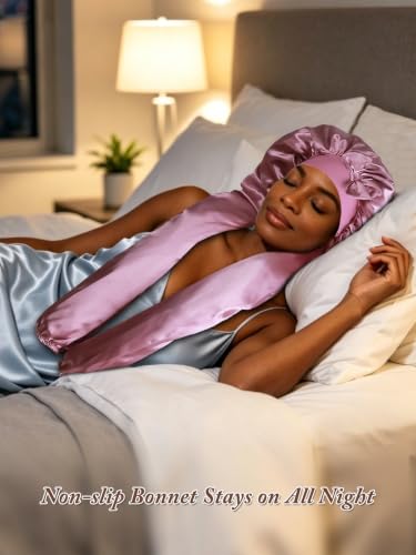 Satin Sleep Bonnet for Braids & Long Hair (2-Pack)