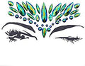 Green Face Jewels Rhinestone Stickers - Festival Body Gems
