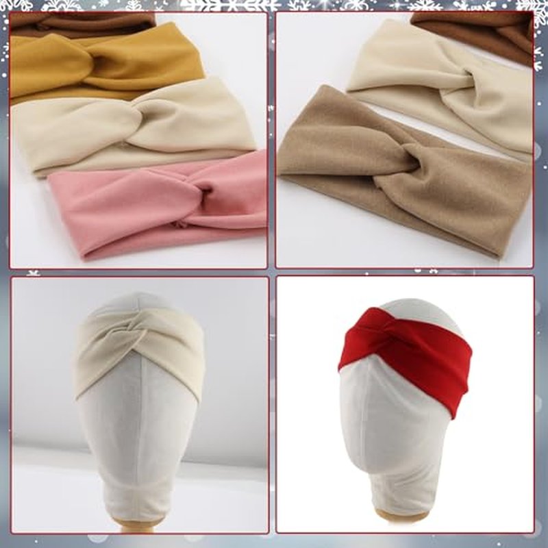 6-Pack Wide Stretchy Headbands for Women - Non-Slip Knotted Hairbands