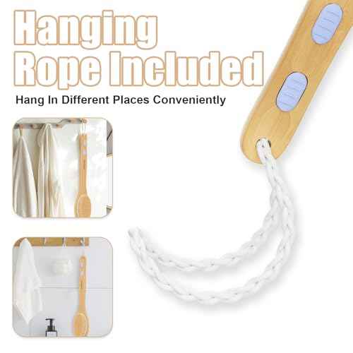 Back Scrubber for Shower,Bath Brush with Long Handle,Bath Brush Body Exfoliator for Wet or Dry Brushing,Men and Women (Blue)