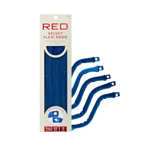Red by Kiss Velvet Flexi Rods - Heatless Curlers, 9/16", 5 Count